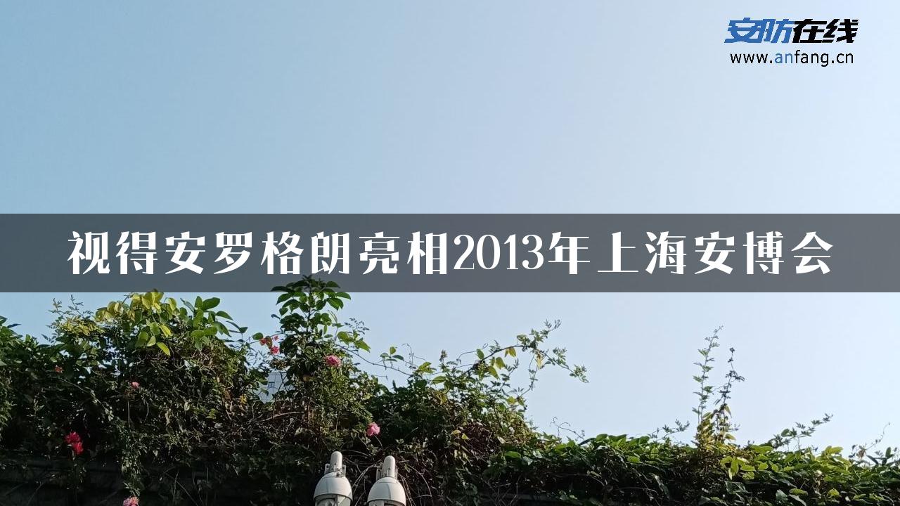 视得安罗格朗亮相2013年上海安博会