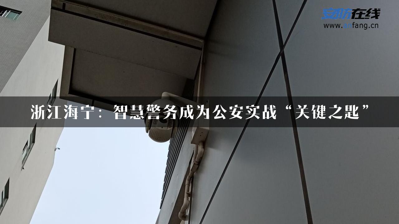 浙江海宁：智慧警务成为公安实战“关键之匙”