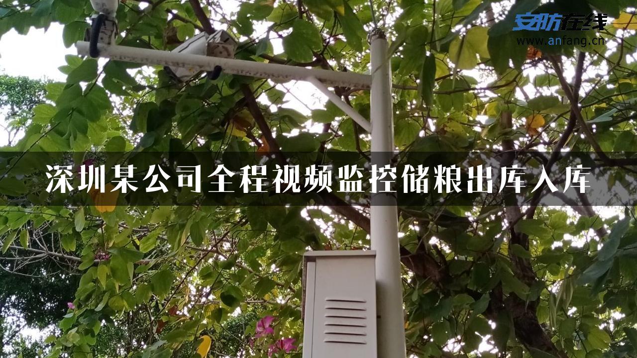 深圳某公司全程视频监控储粮出库入库